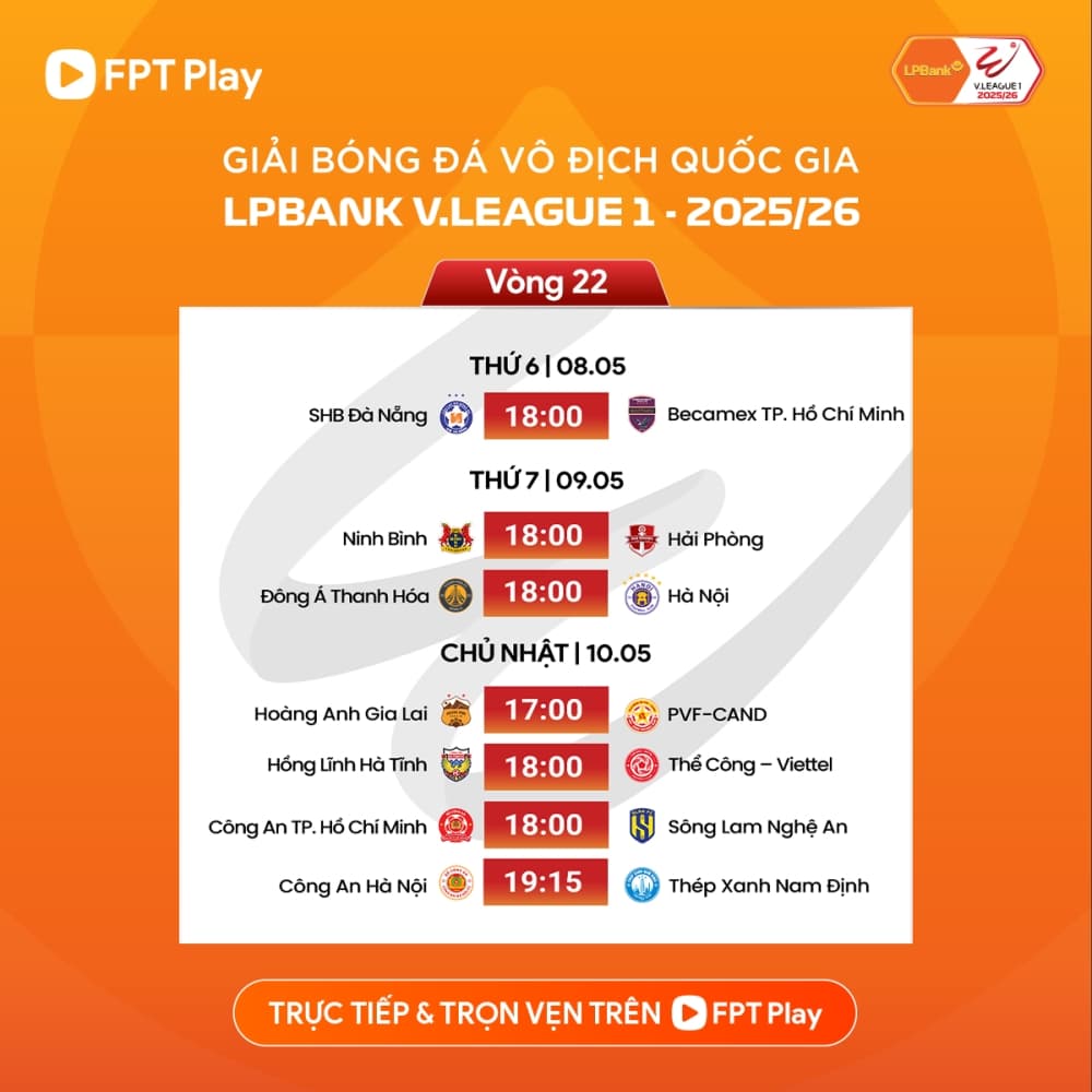 Trực tiếp HAGL vs CAHN vòng 22 V-League 2025/26: Giờ đá, đội hình dự kiến và cách xem trận đăng quang sớm tại Hàng Đẫy